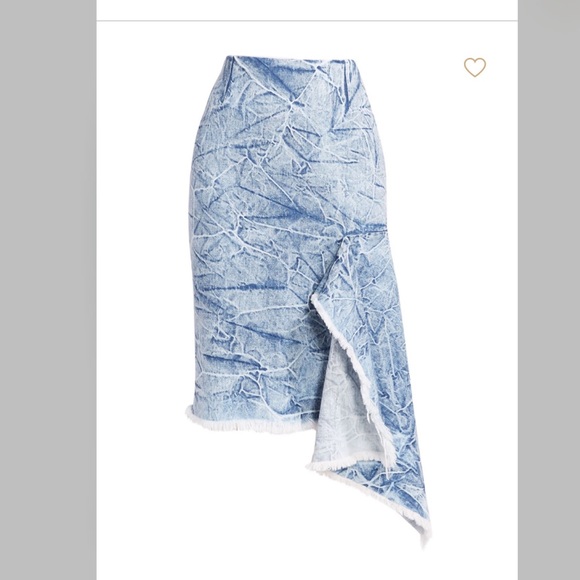 Balenciaga  Blue Asymmetric Denim Midi Skirt - Picture 1 of 7
